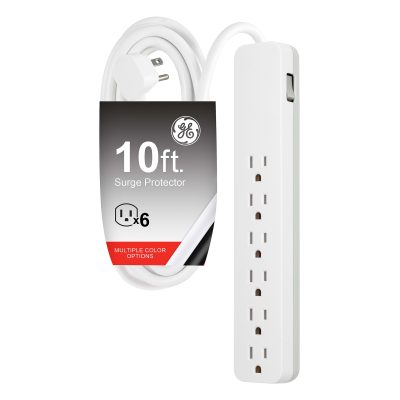 GE 62932 6-Outlet Surge Protector, 10’, White