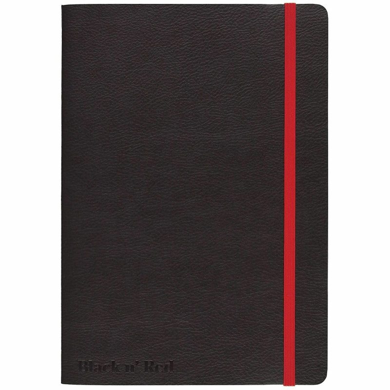 Black n' Red™ Stitched Business Journal, 5 3/4" x 8 1/4", Ruled, 142 Pages (71 Sheets), Black - Image 3