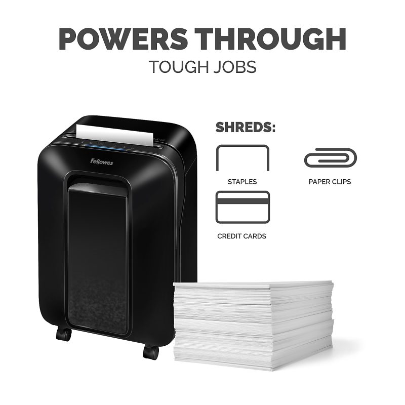 Fellowes® Powershred® LX200 100% Jam Proof Micro-Cut 12-Sheet Shredder, Black, 5015001 - Image 4