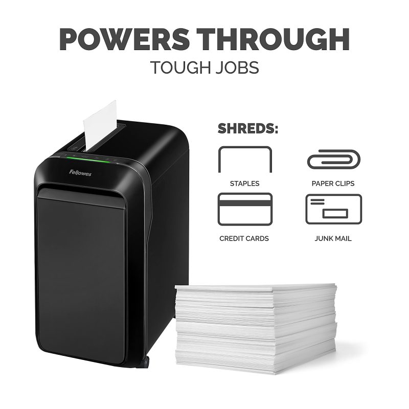 Fellowes® LX 220 100% Jam Proof Micro-Cut 20-Sheet Shredder, Black, 5015401 - Image 4