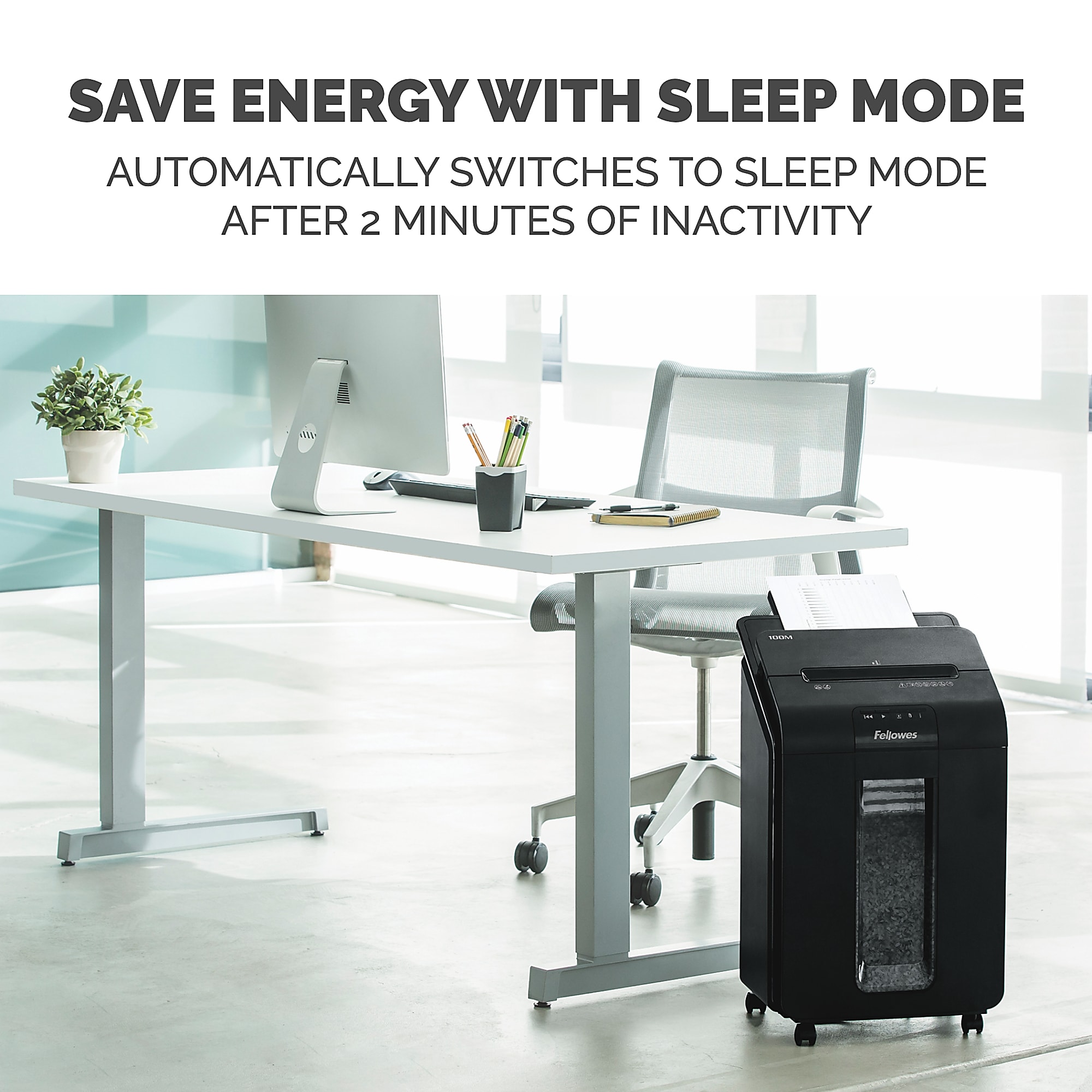 Fellowes® AutoMax™ 100M Auto Feed 100 Sheet Micro-Cut Shredder, Black - Image 4