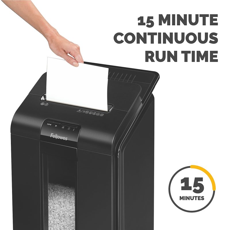 Fellowes® AutoMax™ 100M Auto Feed 100 Sheet Micro-Cut Shredder, Black - Image 8