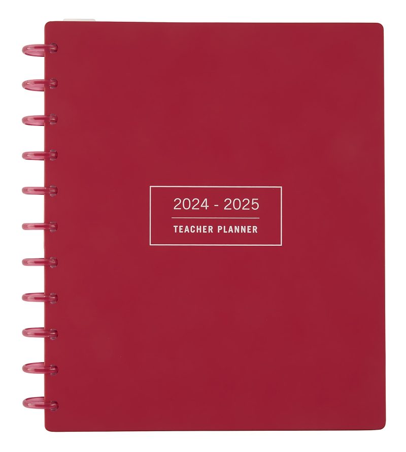 2024-2025 TUL® Discbound Monthly Teacher Planner, Letter Size, Red, July To June, ODUS2336-001