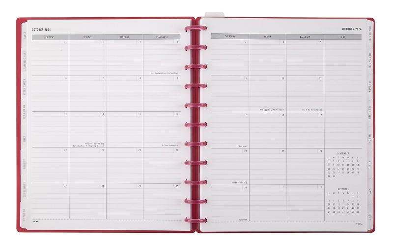 2024-2025 TUL® Discbound Monthly Teacher Planner, Letter Size, Red, July To June, ODUS2336-001 - Image 3
