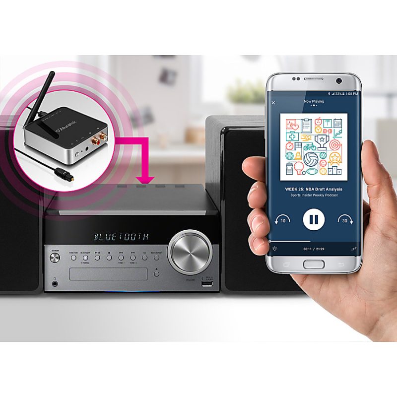 Aluratek Universal Bluetooth Audio Receiver and Transmitter with Bluetooth 5 - Headphone - Lithium Ion (Li-Ion) - Image 3