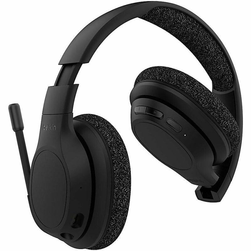 Belkin SoundForm Adapt Wireless Over-Ear Headset, Headphones for Work, Play, Gaming, & Travel with Built-in Boom Microphone - Compatible with iPhone, iPad, Galaxy, and More - Black - Image 5