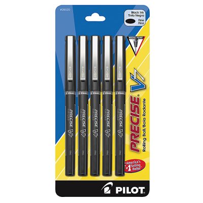 Pilot® Precise™ V7 Liquid Ink Retractable Rollerball Pens, Fine Point, 0.7 mm, Assorted Barrels, Blue Ink, Pack Of 12 Pens - Black,5