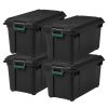 Iris Remington Heavy Duty Store-It-All Tote, 87 Qt, Black, Pack Of 4 Totes