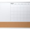Realspace™ Magnetic Dry-Erase Whiteboard/Cork Calendar Board, 24" x 36", Silver Aluminum Frame