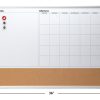 Realspace™ Magnetic Dry-Erase Whiteboard/Cork Calendar Board, 24" x 36", Silver Aluminum Frame - Image 2