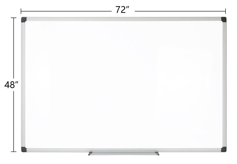 Realspace™ Magnetic Dry-Erase Whiteboard, 48" x 72", Silver Frame - Image 3