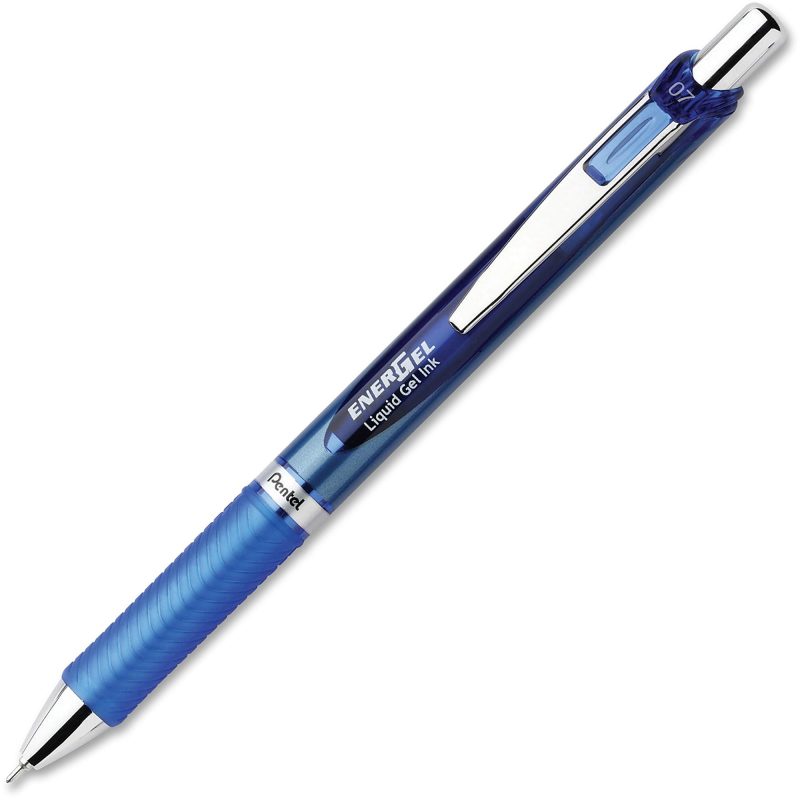 Pentel® EnerGel™ Deluxe RTX Retractable Pens, Needle Point, 0.7 mm, Blue Barrel, Blue Ink, Pack Of 12 Pens - Image 2