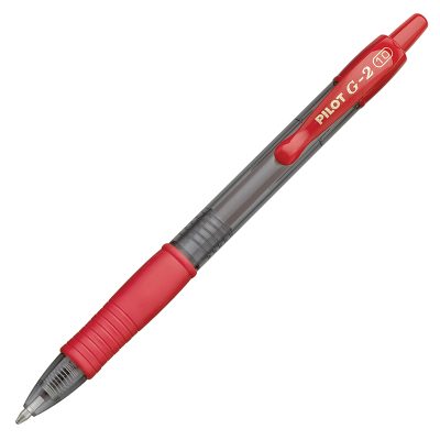 Pilot G2 Premium Gel Roller Pen, Bold Point, 1.0 mm, Black Barrel, Black Ink, Pack Of 12 - Red,12