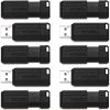 Verbatim® PinStripe USB Flash Drive, 32GB, Black, Pack Of 10