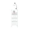 Dormify Sutton Charging 3-Drawer Cart on Wheels, Clear