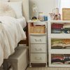 Dormify Sutton Charging 3-Drawer Cart on Wheels, Clear - Image 2