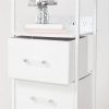 Dormify Sutton Charging 3-Drawer Cart on Wheels, Clear - Image 3