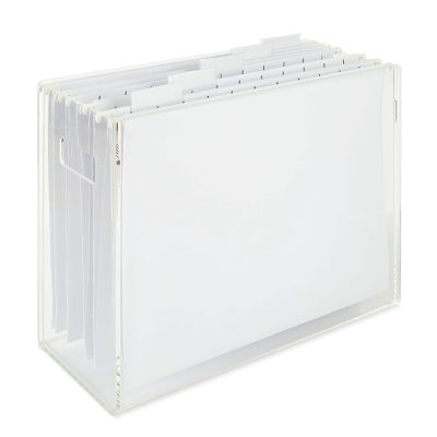 Realspace® Acrylic File Box With Hanging Folders, Letter Size, 12-1/2" x 5-1/4" x 10-1/4", Clear