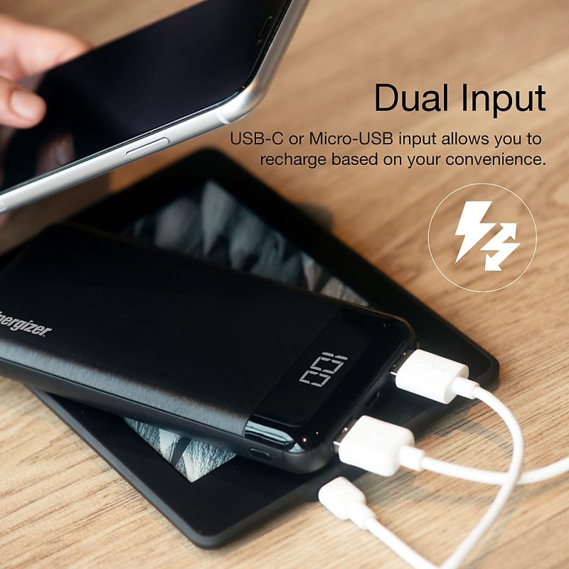 Energizer® 10000mAh Power Bank Charger, Black, UE10058 - Image 3