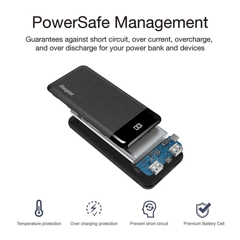 Energizer® 10000mAh Power Bank Charger, Black, UE10058 - Image 7