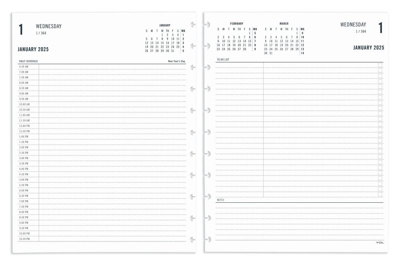 2025 TUL® Discbound Daily Planner Refill Pages, Letter Size, January To December