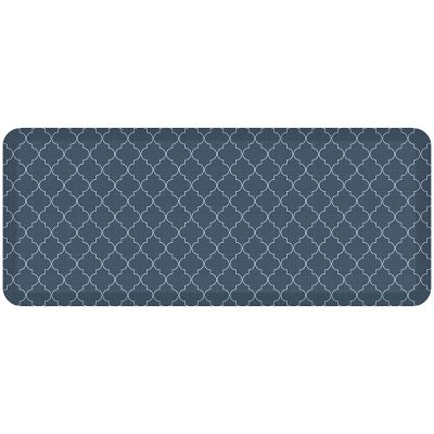 GelPro Designer Comfort Polyurethane Anti-Fatigue Floor Mat For Hard Flooring, 20" x 48", Trellis Blue