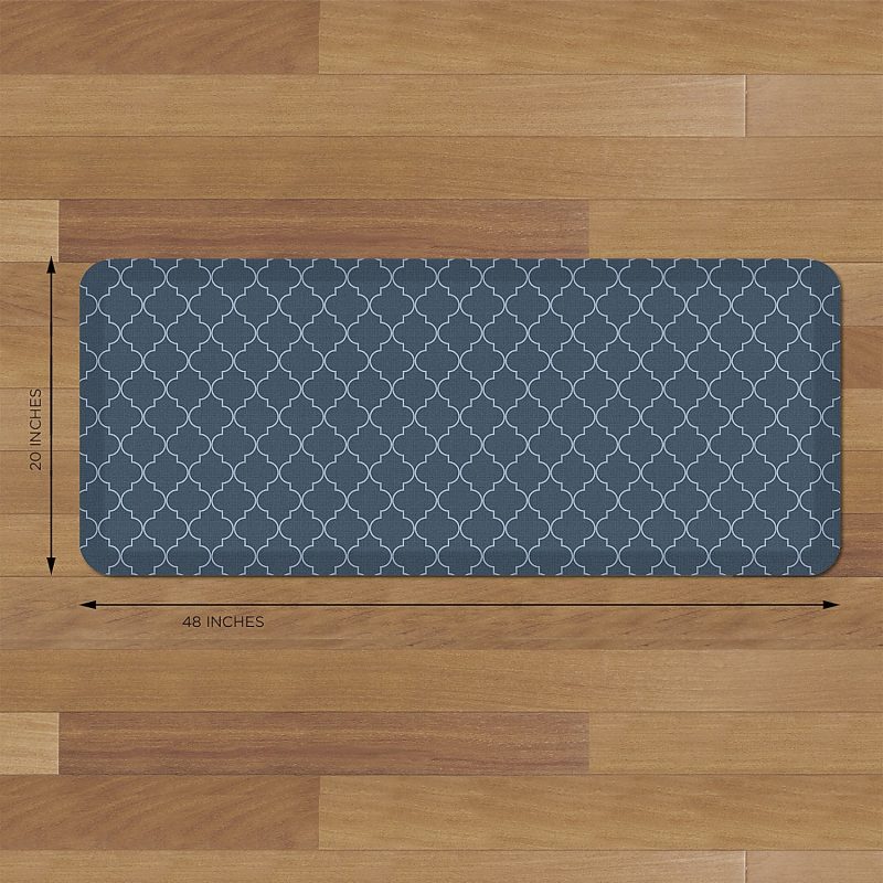 GelPro Designer Comfort Polyurethane Anti-Fatigue Floor Mat For Hard Flooring, 20" x 48", Trellis Blue - Image 3