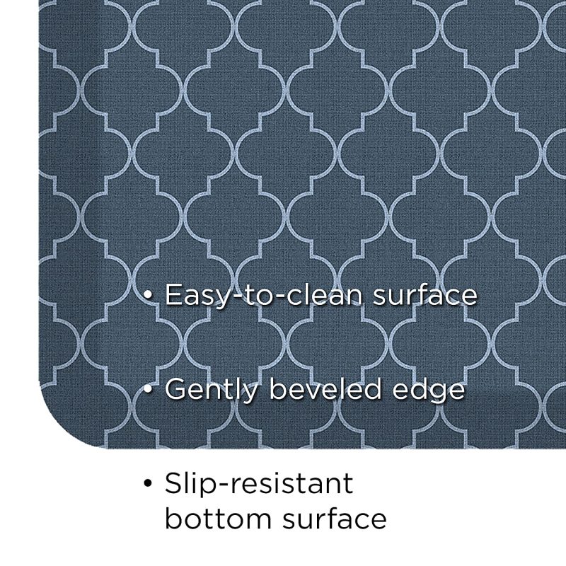 GelPro Designer Comfort Polyurethane Anti-Fatigue Floor Mat For Hard Flooring, 20" x 48", Trellis Blue - Image 4