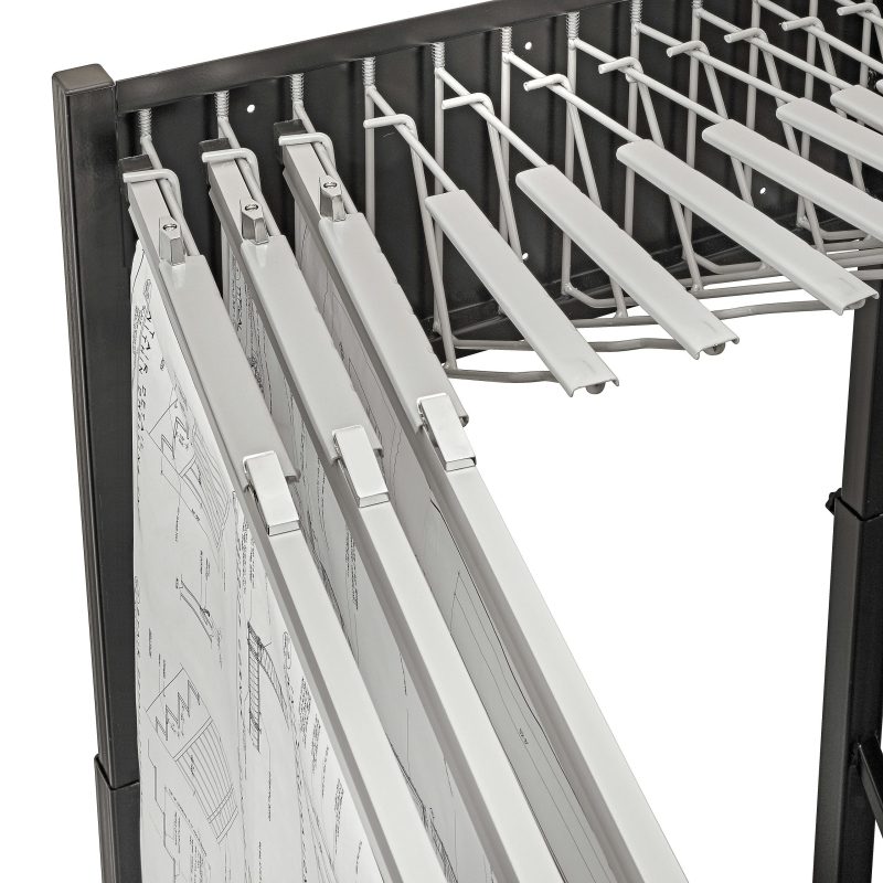 Alpine AdirOffice Blueprint Vertical File Rolling Stand, 46”H x 27”W x 28-1/2”D, Black - Image 2