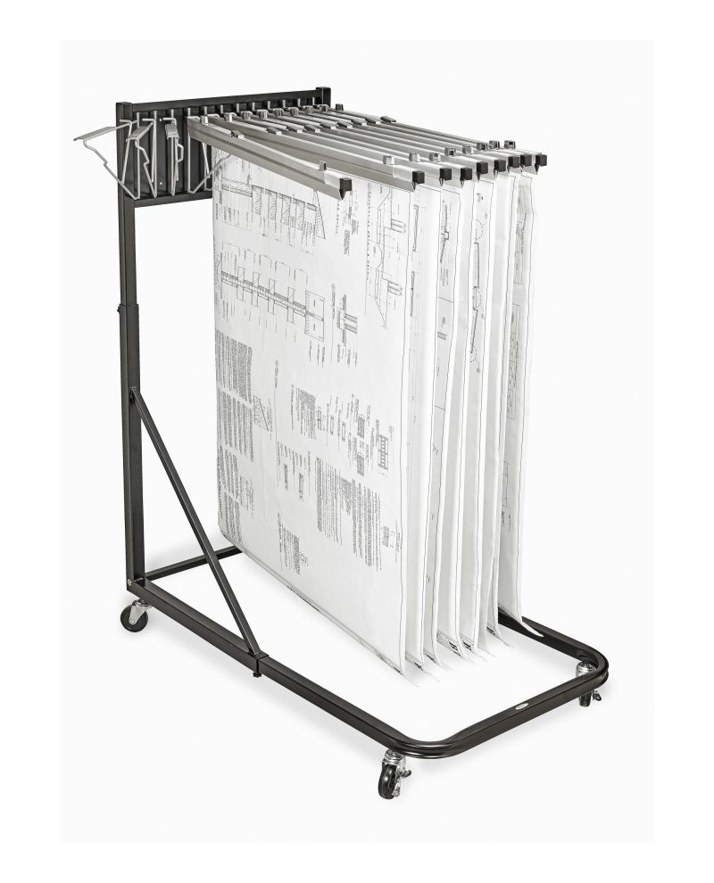Alpine AdirOffice Blueprint Vertical File Rolling Stand, 46”H x 27”W x 28-1/2”D, Black - Image 10