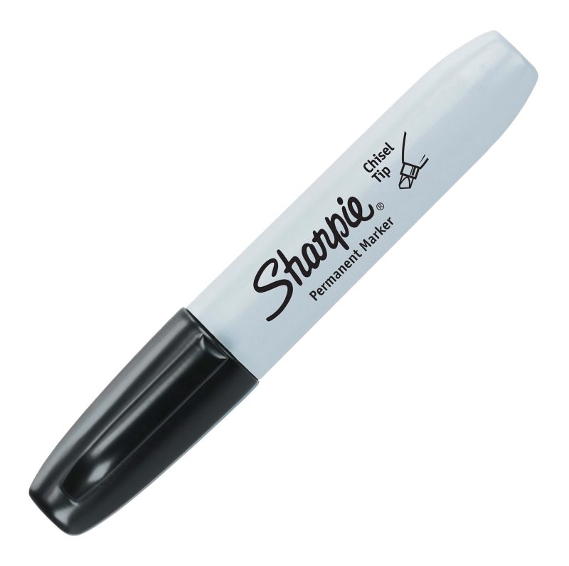 Sharpie® Permanent Markers, Chisel Tip, Gray Barrel, Black Ink, Pack Of 36 Markers
