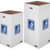 Bankers Box® Waste And Recycling Bins, Extra Large Size, 36" x 18 3/8" x 18 3/8", 50% Recycled, White/Blue, Pack Of 10 - Image 3