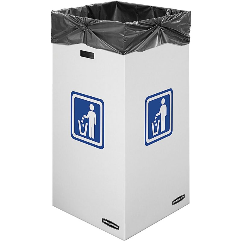 Bankers Box® Waste And Recycling Bins, Extra Large Size, 36" x 18 3/8" x 18 3/8", 50% Recycled, White/Blue, Pack Of 10 - Image 6