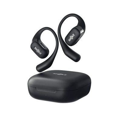 Shokz OpenFit Open-Ear Hook True Wireless Bluetooth Earbuds With Charging Case & Cable, Black, T910-ST-BK-US