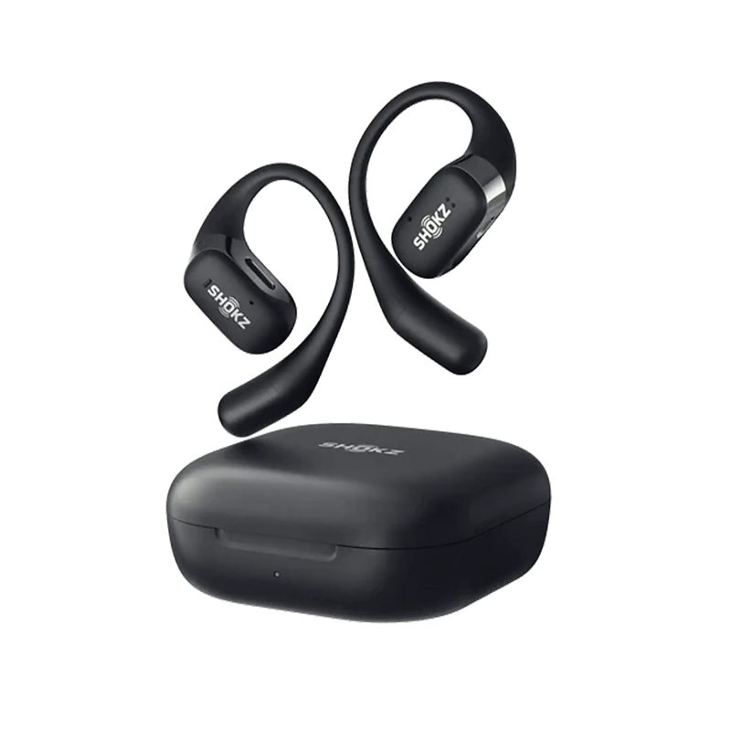 Shokz OpenFit Open-Ear Hook True Wireless Bluetooth Earbuds With Charging Case & Cable, Black, T910-ST-BK-US