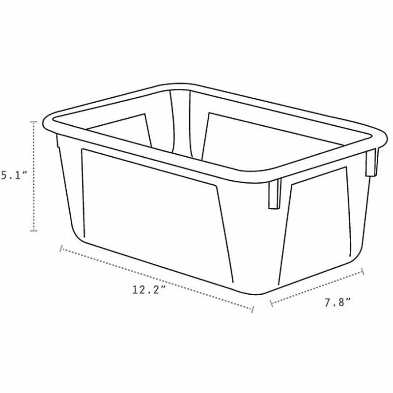 Storex Plastic Cubby Bins, Small Size, 5 2/8" x 7 13/16" x 12 2/16", Crystal Clear,  Carton Of 5 - Image 4