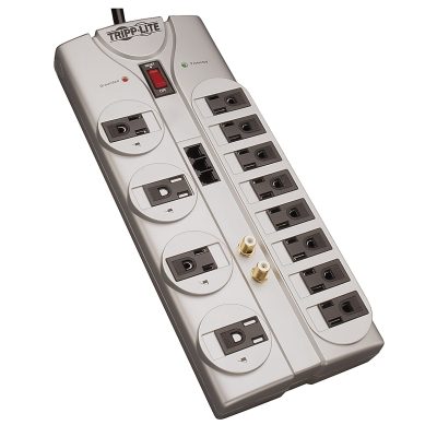 Eaton Tripp Lite Series Surge Protector 12 Outlet 120V RJ11 Coax 8' Cord 2880 Joule - Surge protector - 15 A - AC 120 V - output connectors: 12