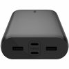 Belkin 32W 4-port USB Power Bank - 26K mAh - 2xUSB-A (12W), 2xUSB-C (20W) - Portable Charger - w/ USB-C to USB-C Cable - Black - For Smartphone, iPhone, Tablet PC, Headphone, USB Type C Device - 26000 mAh - 4 x USB - Black - Image 3