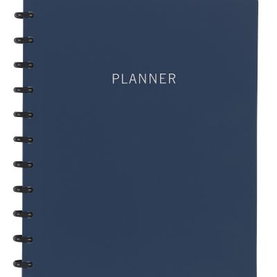 TUL® Discbound Monthly Planner Starter Set, Undated, Letter Size, Soft-Touch Cover, Navy