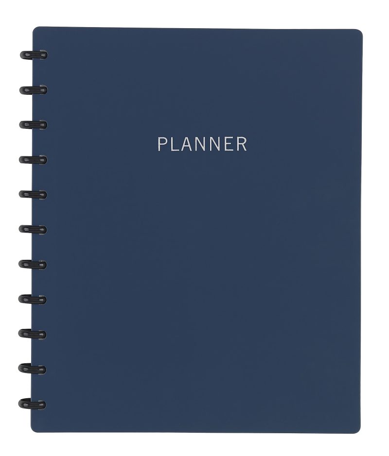 TUL® Discbound Monthly Planner Starter Set, Undated, Letter Size, Soft-Touch Cover, Navy
