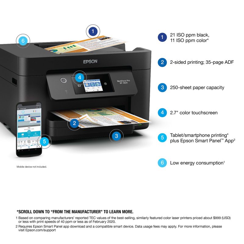 Epson® WorkForce® Pro WF-3820 Wireless Inkjet All-In-One Color Printer - Image 4
