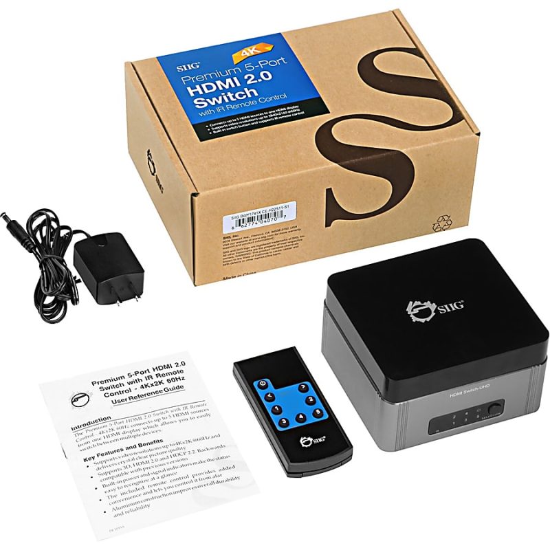 SIIG Premium 5-Port HDMI 2.0 Switch with IR Remote Control - 4Kx2K 60Hz HDR - Share one UHD 4K HDMI Display between five UHD 4K HDMI sources with IR remote control and HDR - Image 5