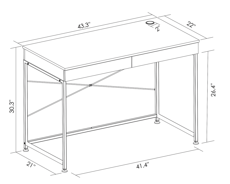Realspace® 44"W Valdi Computer Desk, Brown - Image 6