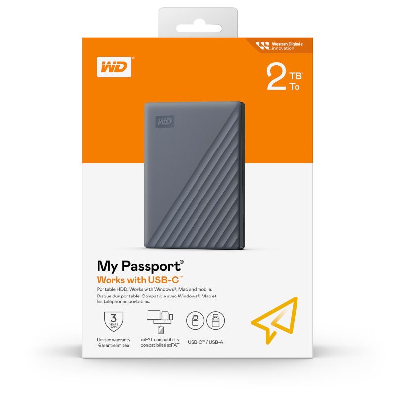 Western Digital My Passport® Portable Hard Drive, 2TB, Silicon Gray - Image 4
