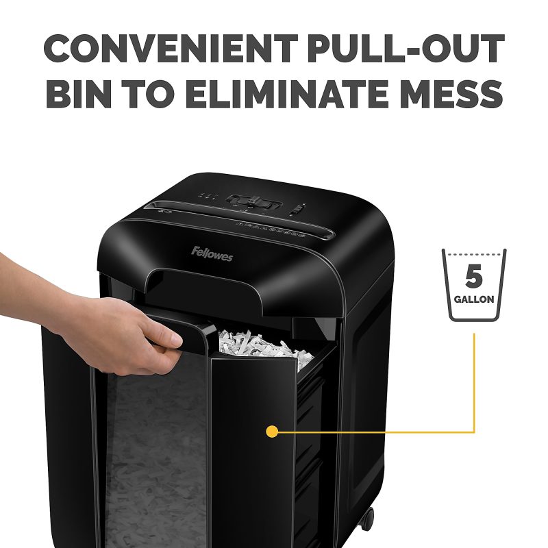 Fellowes® LX85 Cross Cut 12-Sheet Home Office Paper Shredder with SafeSense, Black - Image 6