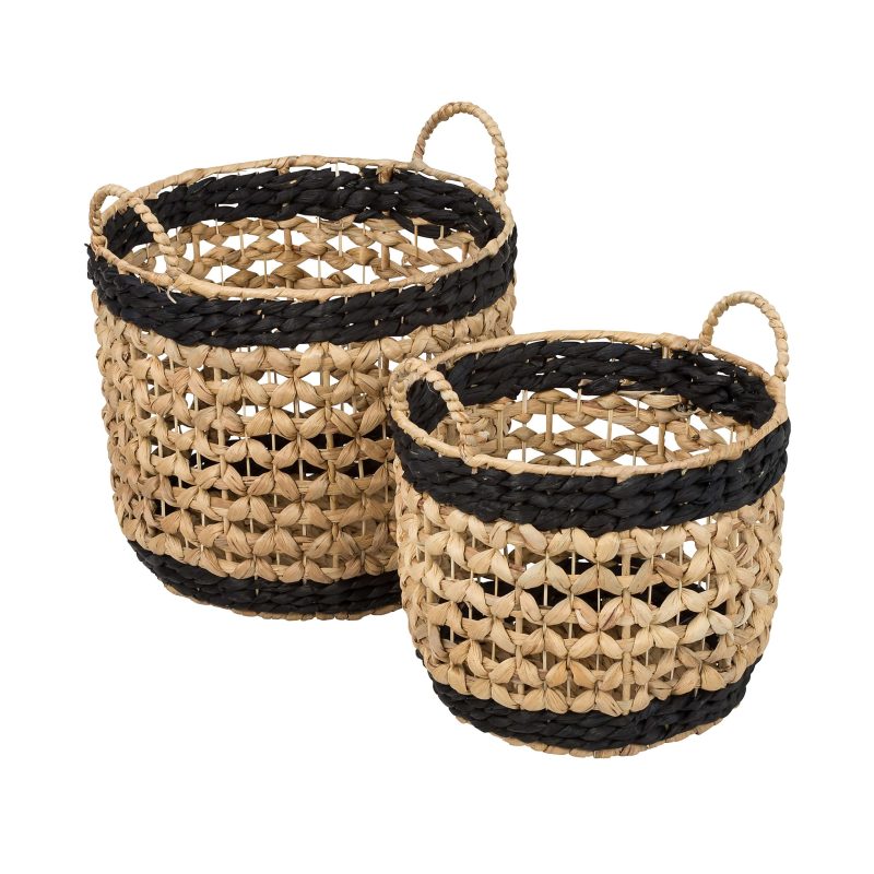 Honey Can Do Round Nesting Baskets, 18-1/8”H x 13-13/16”W x 13-13/16”D, Natural, Set Of 2 Baskets - Image 2