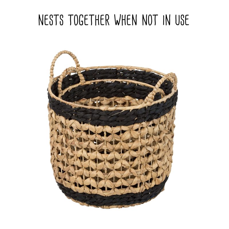 Honey Can Do Round Nesting Baskets, 18-1/8”H x 13-13/16”W x 13-13/16”D, Natural, Set Of 2 Baskets - Image 5