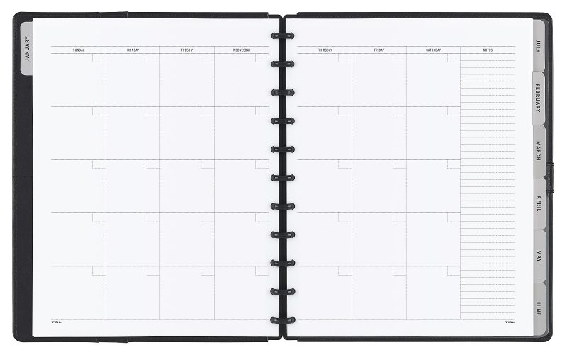 TUL® Discbound Monthly Planner Starter Set, Undated, Letter Size, Leather Cover, Black - Image 3