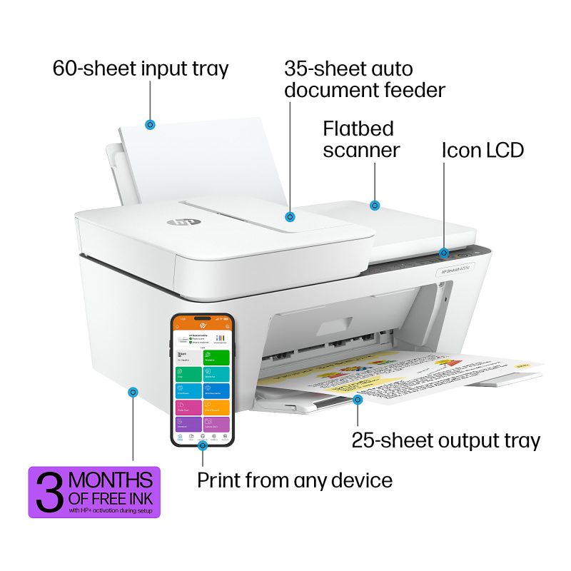 HP DeskJet 4255e Wireless All-in-One Color Printer with 3 months free Instant Ink with HP+ - Image 5