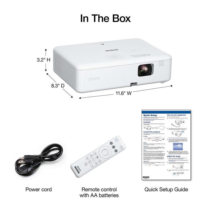 Epson® EpiqVision Flex CO-W01 WXGA Portable Projector, V11HA86020 - Image 4